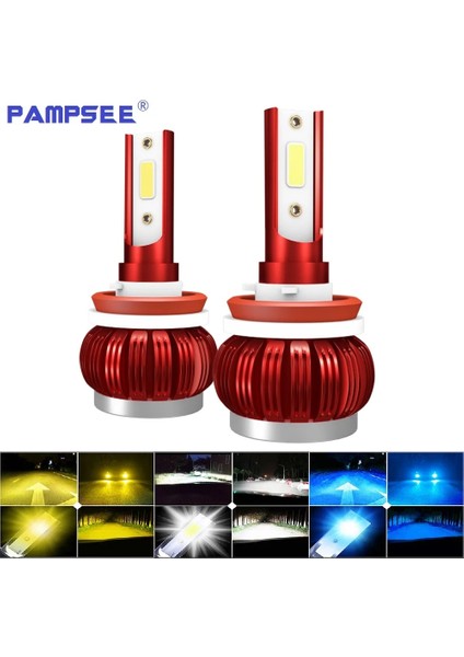 H8 Stili 8000K Pampsee H7 LED H4 LED H11 Araba Işık H3 H1 LED Far Hb3 Hb H8 H9 LED Ampuller 12V 8000K 6000K Lamk Ampul (Yurt Dışından)