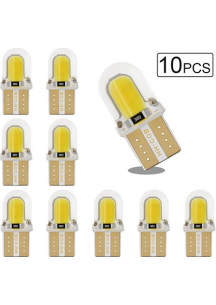 Beyaz Stil 10 Parça T10 LED Canbus W5W LED Ampul 6000K Beyaz Sinyal Kubbe Lambası Otomatik 12V Okuma Plaka Lambası Araba Iç Işıkları (Yurt Dışından)