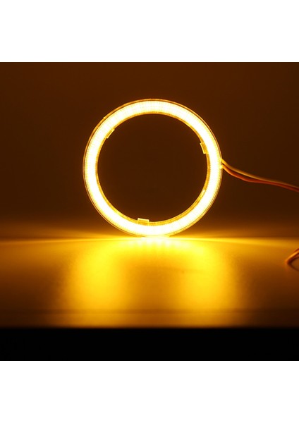 Sarı Stil 110 mm 2 Adet Angel Eyes LED Oto Halo Halka Işık Araba Ampüller Cob Far Drl Gündüz Çalışan Işık Araba Styling Dekoratif Işıklar (Yurt Dışından)