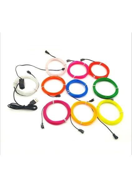 3m Tarzı Floresan Yeşil M Araba Iç LED Dekoratif Lamba El Kablolama Neon Şerit Otomatik Dıy Esnek Ortam Işığı USB Parti Atmosfer Diyodu (Yurt Dışından) modelleri