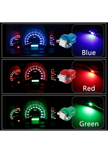 Mavi LED Işık Araba Göstergesi Hız Dash Ampul Pano Gösterge Işığı Kama Iç Lamba B8.5d 509T B LED 1 Smd T5 Lamba (Yurt Dışından)