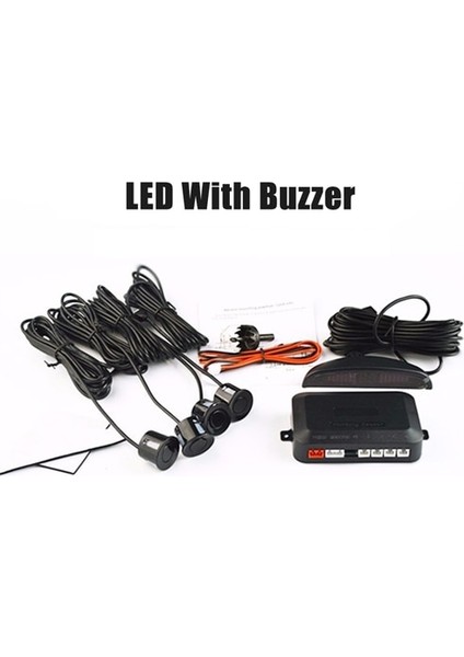 Mavi Stil Neden Olmuş Hippcron Araba Park Sensörü Kiti Buzzer LED LCD Ekran 4 Sensörler Ters Yedekleme Park Radar Monitör Sistemi (Yurt Dışından)