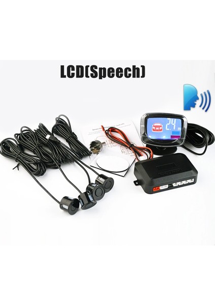 Mavi Stil Neden Olmuş Hippcron Araba Park Sensörü Kiti Buzzer LED LCD Ekran 4 Sensörler Ters Yedekleme Park Radar Monitör Sistemi (Yurt Dışından)