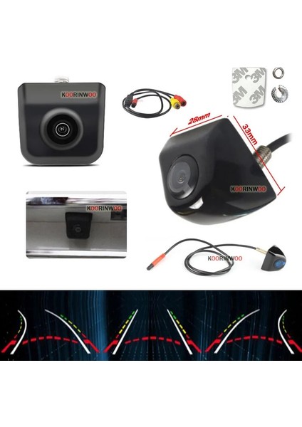 1 Adet Tarzı Kablosuz Modül Koorinwoo Dinamik Yörünge Parktronic Otopark Ters Radar Alarm Sistemi Düz Sensörler Ayna Monitör Dikiz Kamerası (Yurt Dışından)
