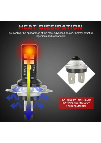 H4 Stili Beyaz 1 Adet H7H4 LED Far Araba Ampulleri 60W Lm 6000K Kiti Yüksek ve Düşük Işın Parlak (Yurt Dışından)