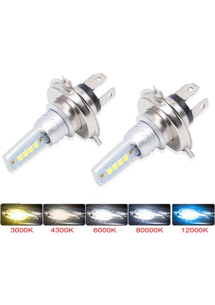 H4 Stili 8000K 2x H4 H7 H11 H1 H3 HB3HB4 LED Araba Far Işıkları Ön Sis Lambası Lm Ampulk 6000K 8000K Araba Aksesuarları (Yurt Dışından)