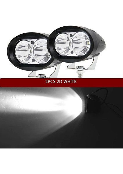 2 Adet 2d Beyaz Stil Braveway Araba Motosiklet Kamyon Traktör Römork Için LED Farlar Suv Atv Off-Road LED Çalışma Işığı 12V 24V Sis Lambası (Yurt Dışından)