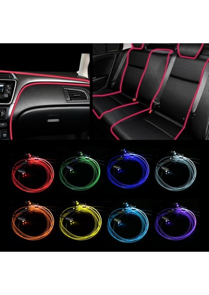 Ses Leepee 6 Metre Fiber Optik Atmosfer Lambaları Ortam Lambası Uygulama Kontrolü Araba Iç Işık Uzaktan Kumanda Rgb Oto Dekoratif Işık (Yurt Dışından)