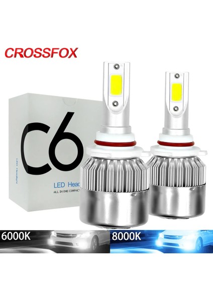 H3 Stili 8000K Crossfox Oto Ampuller Lamba LED H7 H4 H11 H1 H3 H Hb3 Hb4 H LED 6000K 8000K Araba Farları Işık (Yurt Dışından)