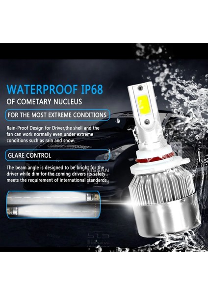 H3 Stili 8000K Crossfox Oto Ampuller Lamba LED H7 H4 H11 H1 H3 H Hb3 Hb4 H LED 6000K 8000K Araba Farları Işık (Yurt Dışından)