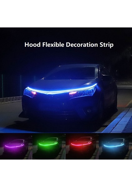 1.2mx2 Stili Altın 2 Adet Su Geçirmez Araba LED Işık Şeridi Kaput Için Esnek Dekorasyon Şerit Işık cm Dekor Lamba Çoğu Araç Için Evrensel Fit (Yurt Dışından) fiyatları