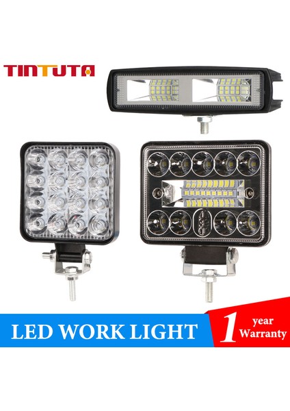 Xiyu Shop 18SMD 1pc Tarzı 54W Çalışma Çubuğu LED Farlar 12V 24V LED 16SMD 18SMD Kamyon Off-Road Traktör Suv 4x4 Araba LED Sis Aydınlatma Spot Işığı (Yurt Dışından)