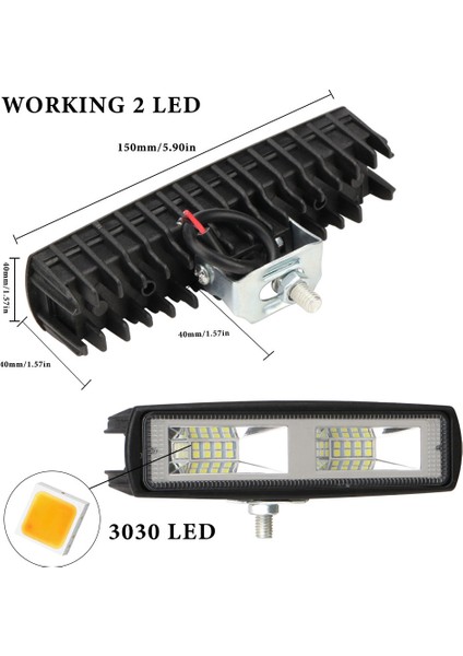 Xiyu Shop 18SMD 1pc Tarzı 54W Çalışma Çubuğu LED Farlar 12V 24V LED 16SMD 18SMD Kamyon Off-Road Traktör Suv 4x4 Araba LED Sis Aydınlatma Spot Işığı (Yurt Dışından)