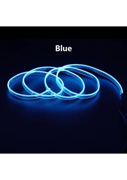8 Milyon Stili Mavi Otomobil Atmosfer Lambası Araba Iç Aydınlatma LED Şerit Dekorasyon Çelenk Tel Halat Tüp Hattı Esnek Neon Işık USB Sürücü (Yurt Dışından)