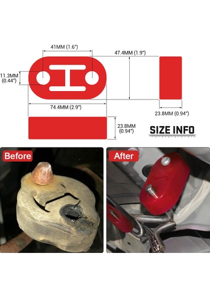 1 Adet Yeni Mavi Stil Wlr - Çap Delikleri Evrensel Araba Poliüretan Egzoz Kuyruk Borusu Montaj Braketleri Askı Izolatörü WLR8952 (Yurt Dışından) fırsatları