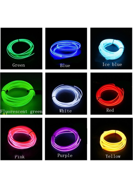 2m USB Sürücü Stili Mavi Okeen Neon LED Araba Iç Aydınlatma Şeritleri Oto LED Şerit Garland El Tel Halat Araba Dekorasyon Lambası Esnek Tüp (Yurt Dışından) modelleri