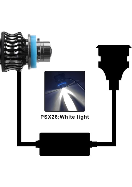 PSX26 Beyaz Işık Leepee H11 H Sis Ampulleri Süper Parlak Spot Far Arabaları Motosiklet LED Lazer Far Arabaları Uzun Far Kısa Far (Yurt Dışından)