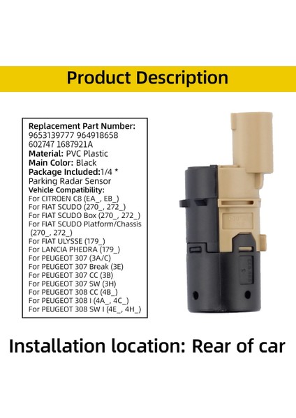 Peugeot Citroen Renault Sw Için Sopedar Araba Pdc Park Radar Sensörü (Yurt Dışından) fırsatları