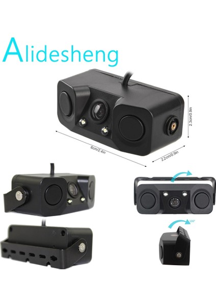 Balık Gözü Araba Radarı ve Arka Görüş Kamerası 3'ü 1 Arada Araba Gece Görüş Radarı Park Sensörü Derecesi IP67 Dvr ile Su Geçirmez Stand (Yurt Dışından)
