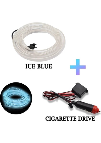 2 Milyon Stili Buz Mavisi-C M Araba LED Işık Iç Ortam LED Şerit Neon Aydınlatma Çelenk Tel Halat Tüp Dekorasyon Esnek Tüp Renkleri Oto LED (Yurt Dışından)