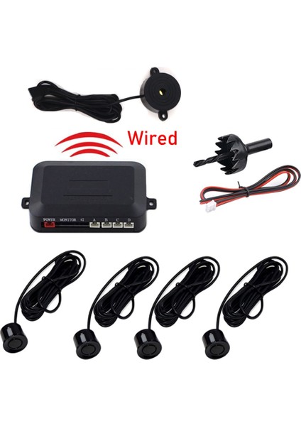 Kırmızı 8 Sensör Araba Park Sensörü Kiti Buzzer Ters Yedekleme Radar Sesli Uyarı Göstergesi Prob Sistemi 12V Bmw E39 Ford Focus 2 Için (Yurt Dışından)