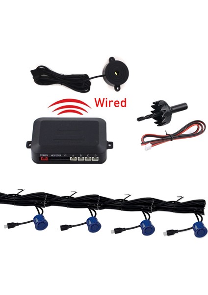 Kırmızı 8 Sensör Araba Park Sensörü Kiti Buzzer Ters Yedekleme Radar Sesli Uyarı Göstergesi Prob Sistemi 12V Bmw E39 Ford Focus 2 Için (Yurt Dışından) modelleri