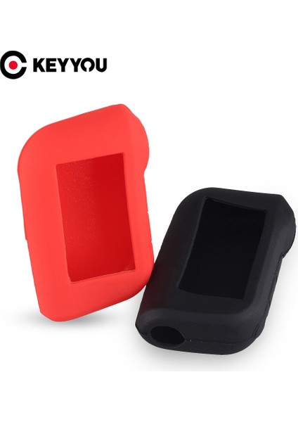Siyah Stil Keyyou Silikon Oto Anahtar Durum Için Starline A93 A63 Rus Versiyonu Iki Yönlü Araba Alarmı LCD Uzaktan Kumanda Anahtarlık Fob Kapak (Yurt Dışından) modelleri
