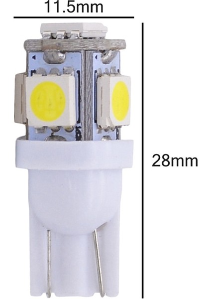 Beyaz Katur T10 W5W LED Ampul 5 Smd LED Beyaz Mavi Kırmızı Sarı Yeşil Süper Parlak Kama Işıklar Ampuller Lambalar 12V Md (Yurt Dışından) modelleri