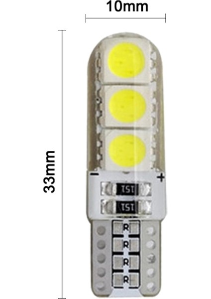 Beyaz 1x Araba Sinyal Lambası T10 LED Ampul W5W 5W5 LED Ampul V 7000K 6smd Oto Iç Kubbe Okuma Lambaları Kama Yan Işık Beyaz (Yurt Dışından) indirimleri
