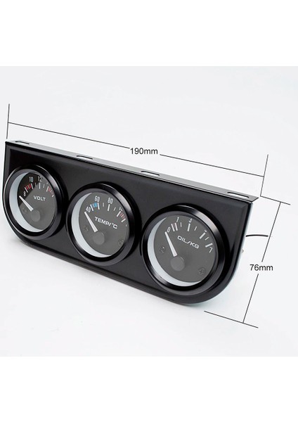 Siyah Beyaz Tarzı Dragon Gauge Araba Üçlü Gösterge Voltaj Su Sıcaklığı (Celsius) Yağ Basın Siyah Krom Çerçeve 3'ü 1 Arada Kit Metre (Yurt Dışından)