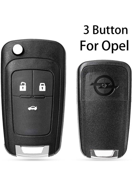 3 Düğme Whatskey En Li Fl Düğmesi Katlanır Uzaktan Anahtar Kabuk Kılıf Opel Vauxhall Astra H J Insignia Adam Vectra C Corsa D (Yurt Dışından)