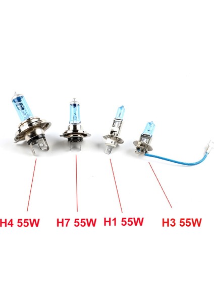 5000K Tarzı 9005 Hb3 55W 1 Adet Halojen Ampul H1 H3 H4 H7 H8 H9 H Hb Hb4 12V 55W 5000K Kuvars Cam Araba Far Lambası (Yurt Dışından) fiyatları