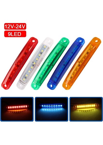 Kırmızı 9 LED Araba Kamyon Yan Uyarı Işığı Sinyal Lambası Su Geçirmez Oto Römork Van Gece Uyarı Işıkları (Yurt Dışından) fiyatları