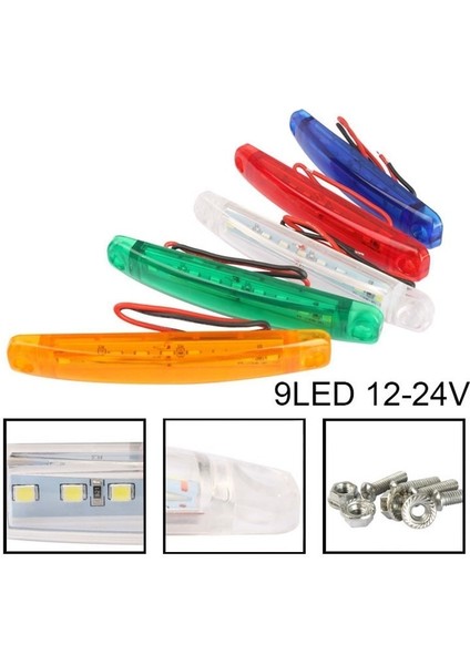 Kırmızı 9 LED Araba Kamyon Yan Uyarı Işığı Sinyal Lambası Su Geçirmez Oto Römork Van Gece Uyarı Işıkları (Yurt Dışından) modelleri