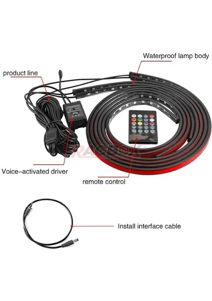 Ses 60CM 90CM 4x Araba Underglow Esnek Şerit LED Uzaktan App Kontrolü Rgb LED Şerit Otomobil Şasi Tüp Altı Gövde Sistemi Neon Işık Altında (Yurt Dışından) modelleri