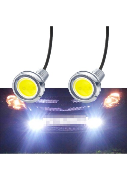 Kırmızı 2 Adet Yeni 18 mm Araba Kartal Göz Gümüş Kabuk Drl LED Gündüz Farları LED 12 V Yedekleme Geri Park Sinyali Otomobiller Lambası (Yurt Dışından) modelleri