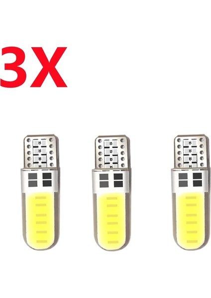 6500K Tarzı 3 Parça Lot Silikon Jel Cob LED Araba Işık 12V T10 W5W Kama Yan Park Okuma Ampul Sinyal Lambası Gümrükleme Kapı Işığı 12 Smd Chi (Yurt Dışından)