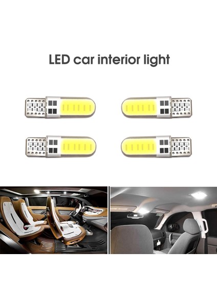 6500K Tarzı 3 Parça Lot Silikon Jel Cob LED Araba Işık 12V T10 W5W Kama Yan Park Okuma Ampul Sinyal Lambası Gümrükleme Kapı Işığı 12 Smd Chi (Yurt Dışından) modelleri