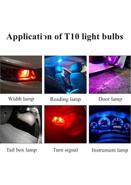 10 Adet Tarzı Beyaz W5W Cam Muhafaza Cob Araba LED Ampul 6000K Beyaz Yeşil Mavi Kırmızı Kama Plaka Lambası Kubbe Işık Beyaz (Yurt Dışından) fiyatları