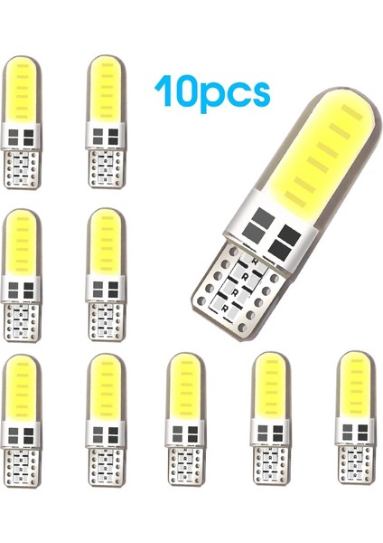 10 Adet 6 Smd W5W Ar LED Canbus Smd Silika Jel Cob Ampuller 12V Beyaz Lamba Okuma Işığı Kubbe Işık Gövde Plaka Işığı (Yurt Dışından) fırsatları