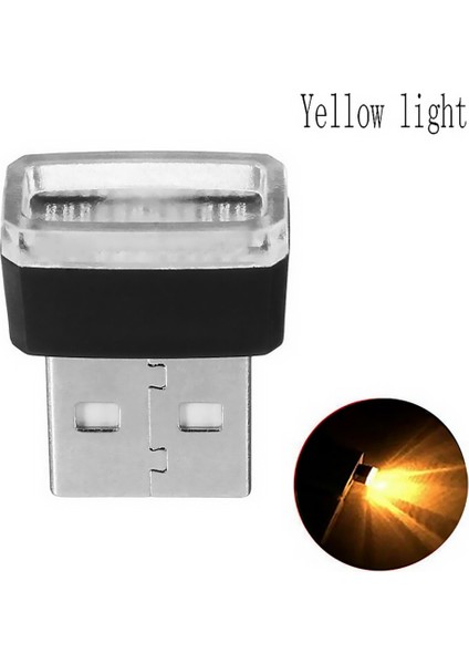 Sarı Araba Mini Atmosfer Işığı Otomotiv USB LED Gece Lambası Taşınabilir Araba Atmosferi LED Işık Yardımlı Gece Aydınlatma Aracı (Yurt Dışından)