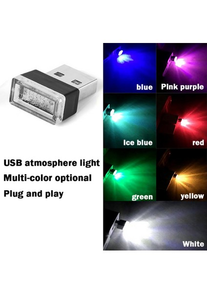Sarı Araba Mini Atmosfer Işığı Otomotiv USB LED Gece Lambası Taşınabilir Araba Atmosferi LED Işık Yardımlı Gece Aydınlatma Aracı (Yurt Dışından)