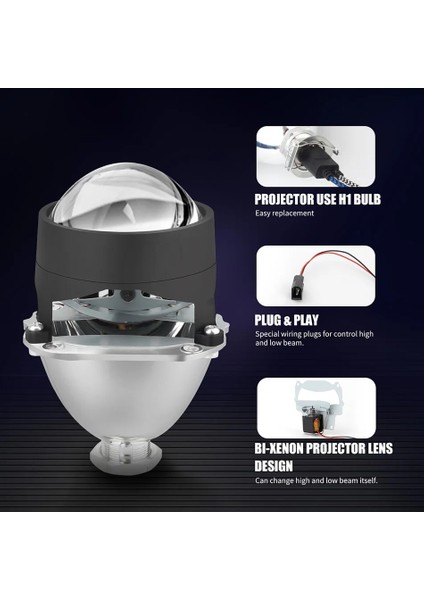 1 Adet Lhd Stili Kafolee 2. Mini Bi Xenon Hıd Projektör Far Lensleri Güçlendirme Fit H4 H7 H H8 Araba Kafa Lambası W Geçit Tabancası Örtüleri (Yurt Dışından)