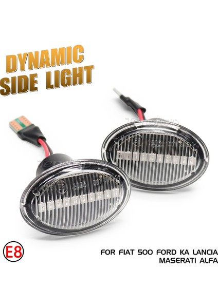 Dinamik Kristal Yok Fiat 500 Için Lancia Lybra Ypsilon Için Maserati Alfa 4c Dinamik LED Yanıp Sönen Dönüş Sinyali Işık Yan Işaret Lambası Araba Styling (Yurt Dışından) fiyatları