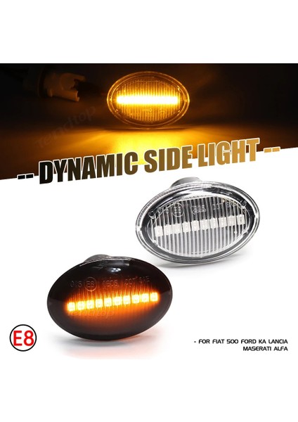 Dinamik Kristal Yok Fiat 500 Için Lancia Lybra Ypsilon Için Maserati Alfa 4c Dinamik LED Yanıp Sönen Dönüş Sinyali Işık Yan Işaret Lambası Araba Styling (Yurt Dışından) modelleri