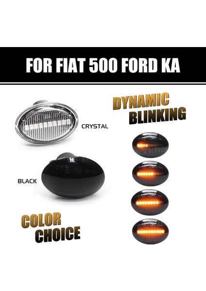 Dinamik Kristal Yok Fiat 500 Için Lancia Lybra Ypsilon Için Maserati Alfa 4c Dinamik LED Yanıp Sönen Dönüş Sinyali Işık Yan Işaret Lambası Araba Styling (Yurt Dışından) fırsatları