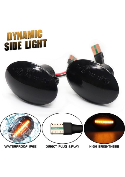 Dinamik Kristal Yok Fiat 500 Için Lancia Lybra Ypsilon Için Maserati Alfa 4c Dinamik LED Yanıp Sönen Dönüş Sinyali Işık Yan Işaret Lambası Araba Styling (Yurt Dışından) indirimleri