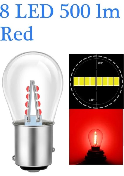 8 LED Kırmızı D LED P BAY15D Araba Fren Lambası S25 Oto Araç Geri Dönüş Sinyali Ampul Lambası Beyaz 6000K 12V 24V (Yurt Dışından)