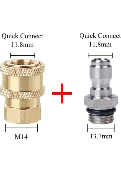Beyaz Stil Yüksek Basınçlı Yıkayıcı Bakır Konnektör Araba Yıkama Adaptörü "dişi Hızlı Bağlantı Adaptörü M14*1.5 Konnektör (Yurt Dışından)