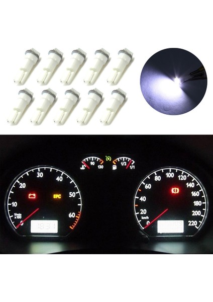 Beyaz T5 LED Işıklar W1.2W W3W LED Araba Iç Işık Oto Yan Kama Pano Göstergesi Gösterge Lambası Ampul LED Süper Parlak (Yurt Dışından)